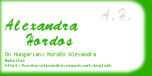 alexandra hordos business card